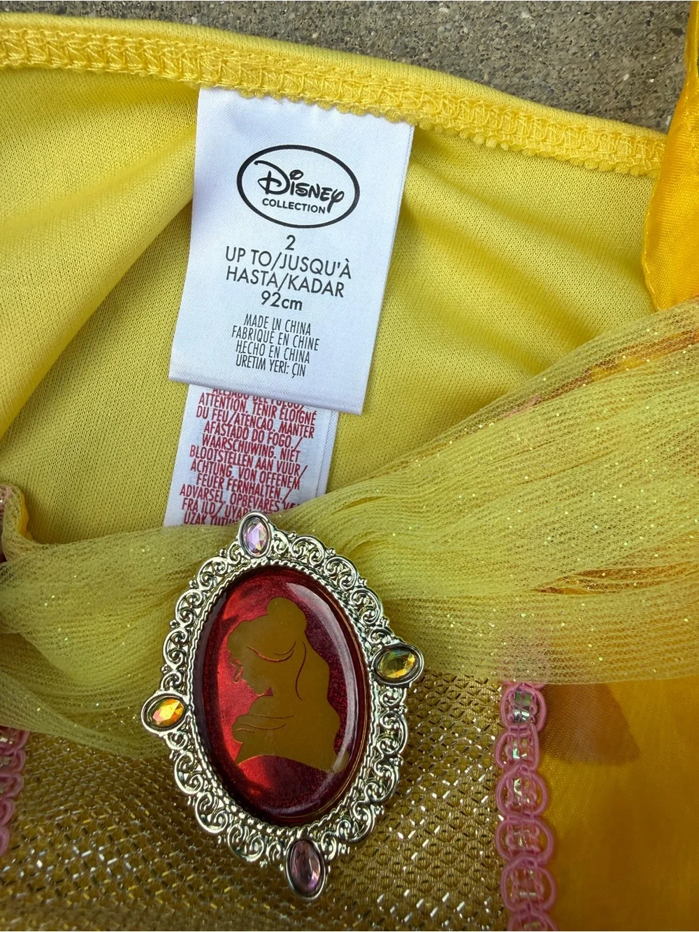 Disney Belle Costume Dress Yellow Ball Gown Beauty and the Beast Princess Sz 2
